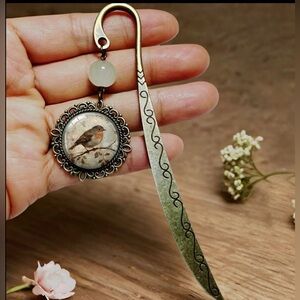 Brand New 1pc Muyoo Elegant Bookmark with Robin & Branch, Vintage Style Bookmark